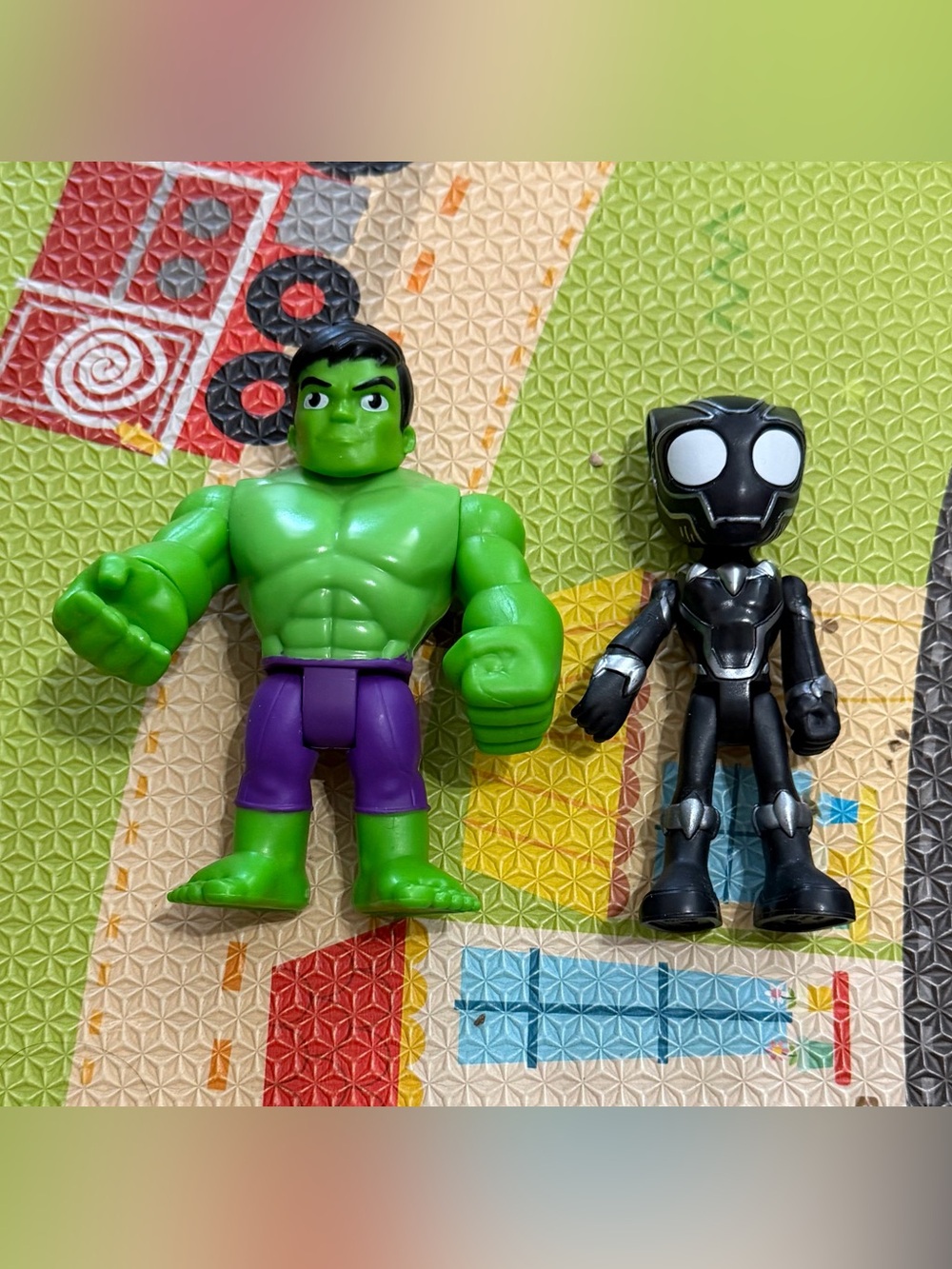 Green Hulk Action Figure & Black Superhero Figure Toy Set - Kids Toys